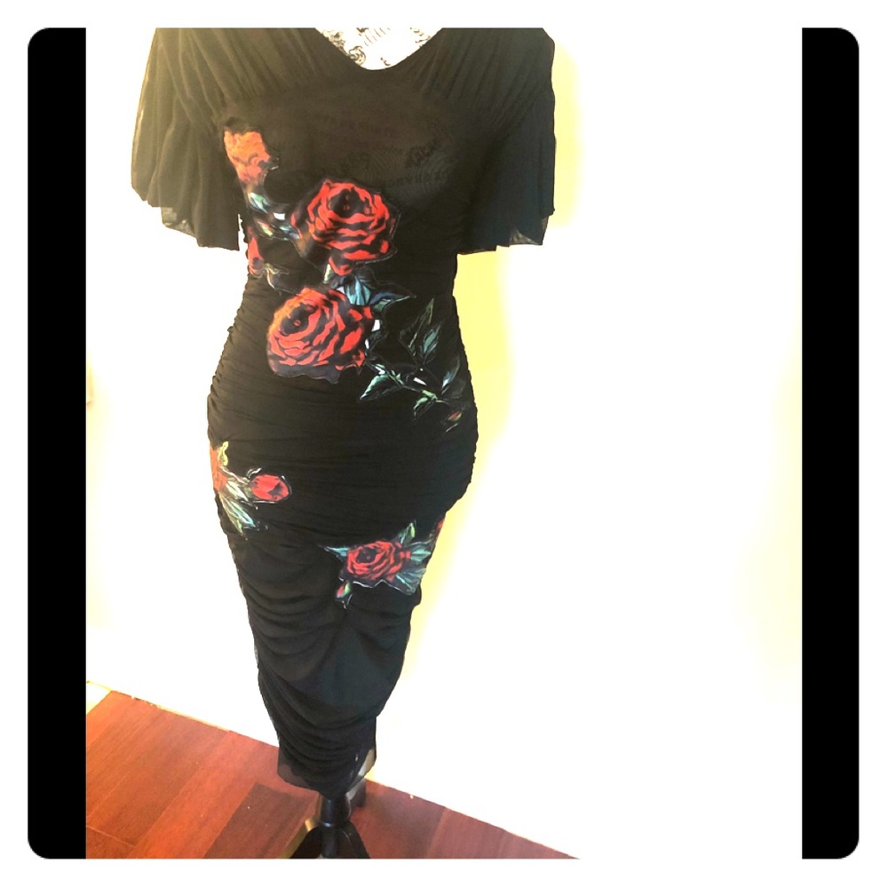❤️Italian Designer Style ruched black dress